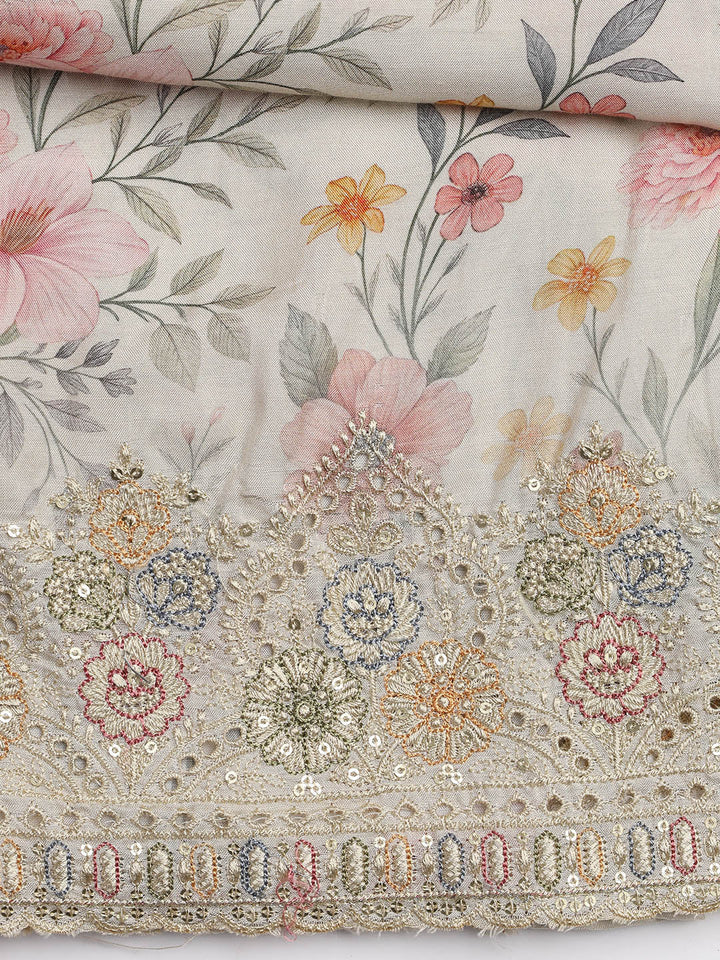 Printed Muslin Unstitched Suit With Dupatta