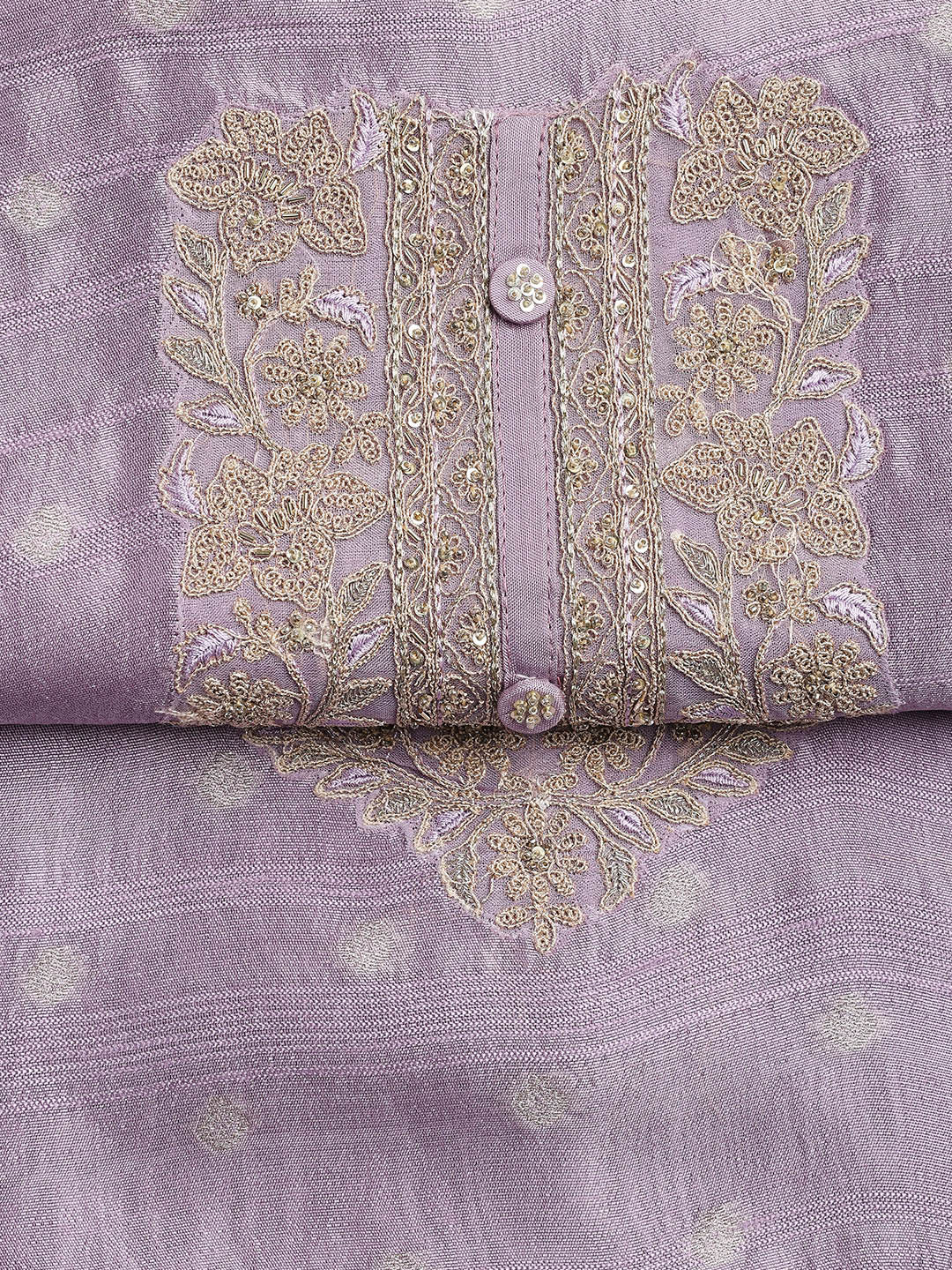 Embroidery Art Silk Unstitched Suit With Dupatta
