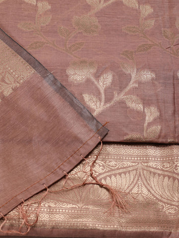 Woven Chanderi Unstitched Suit With Dupatta