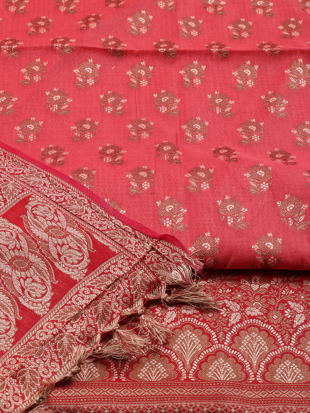 Woven Chanderi Unstitched Suit Piece With Dupatta