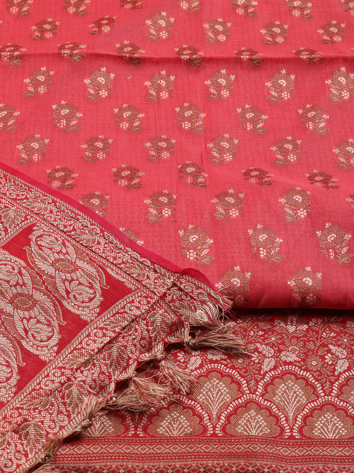 Woven Chanderi Unstitched Suit Piece With Dupatta