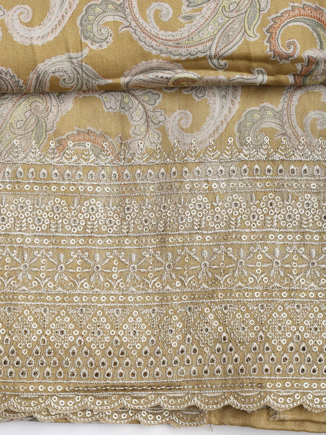 Embroidered Muslin Unstitched Suit With Dupatta