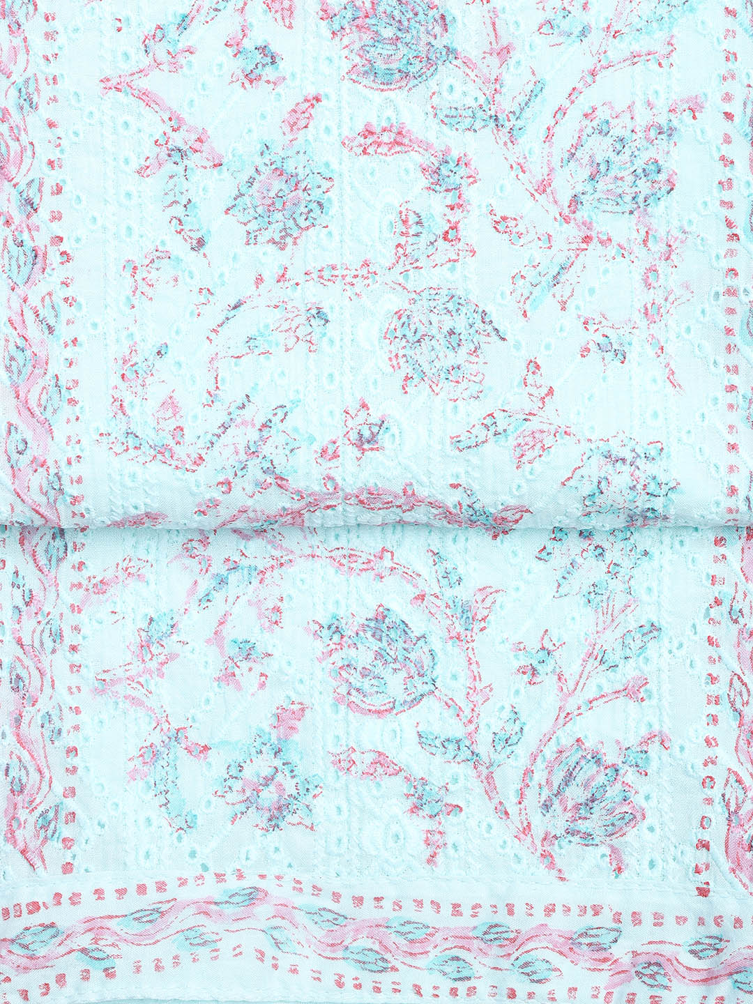Printed Cotton Blend Unstitched Suit With Dupatta