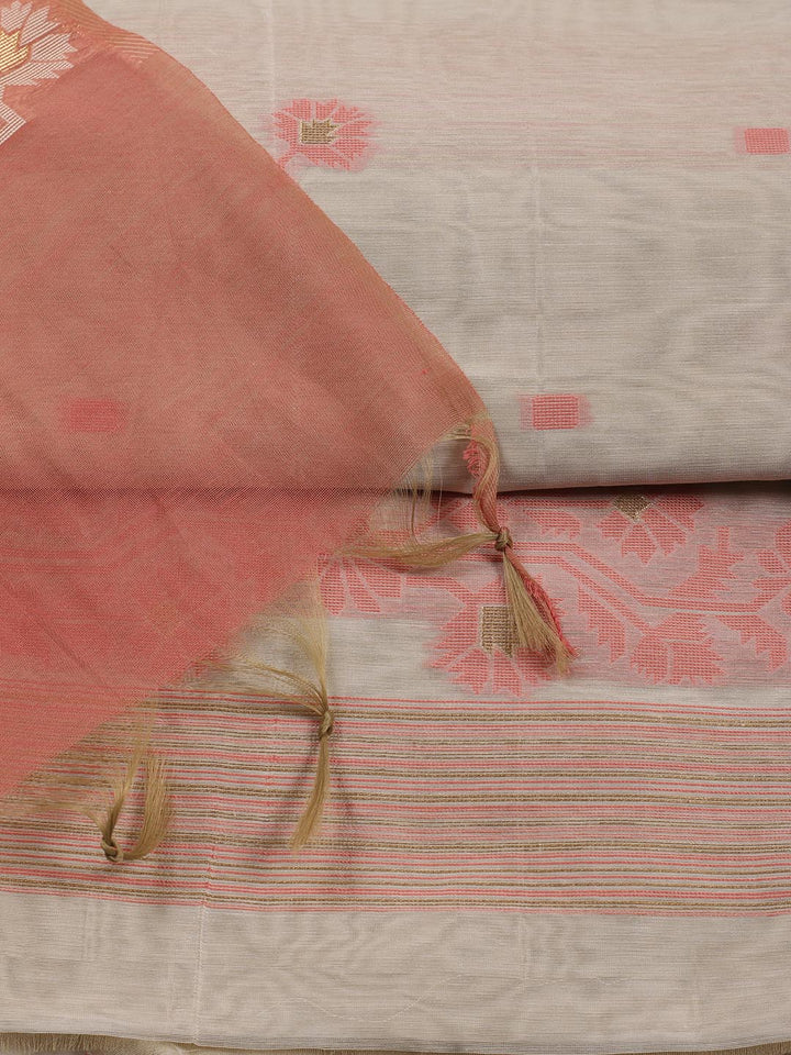 Jamdani Chanderi Unstitched Suit Piece With Dupatta