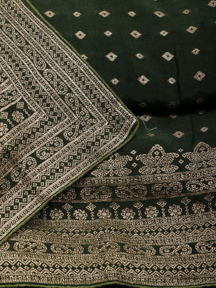 Woven Chanderi Unstitched Suit Piece With Dupatta