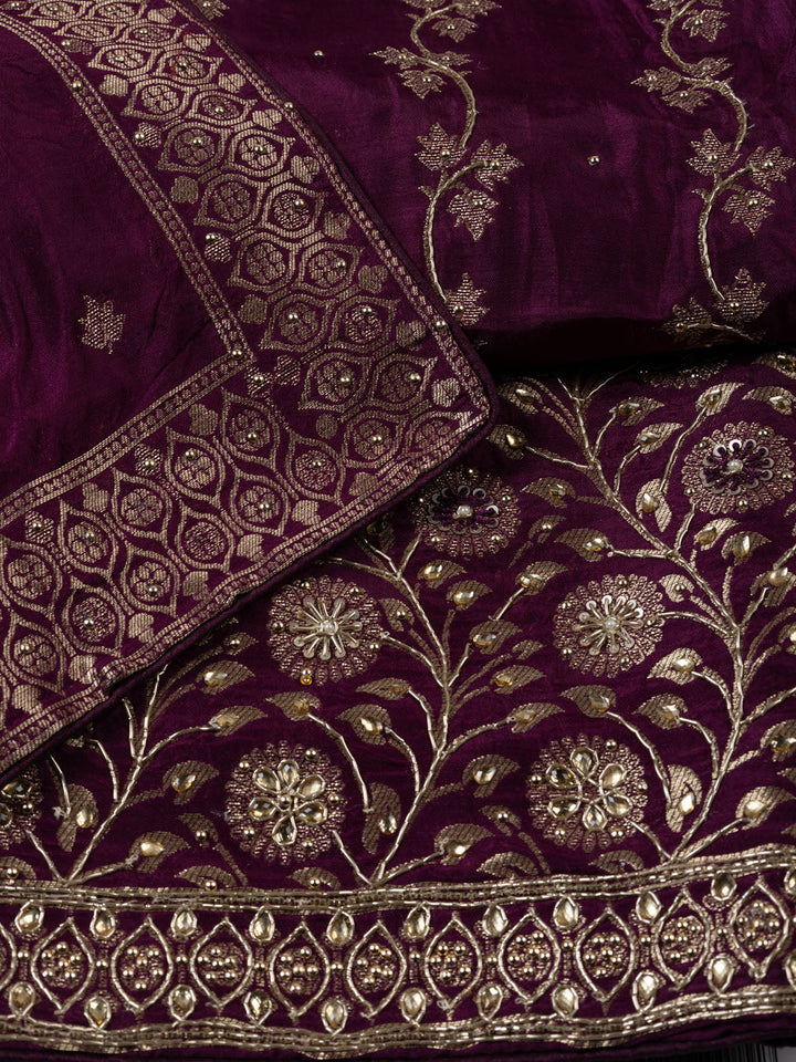 Woven Art Silk Unstitched Suit Piece With Dupatta