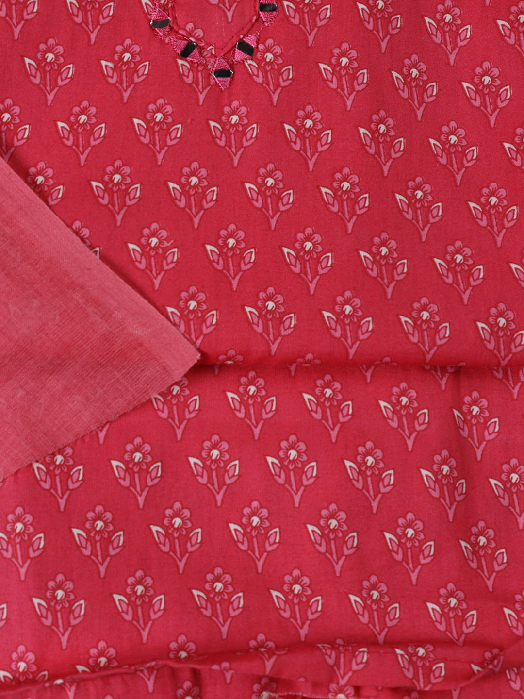 Printed Cotton Blend Unstitched Suit With Dupatta