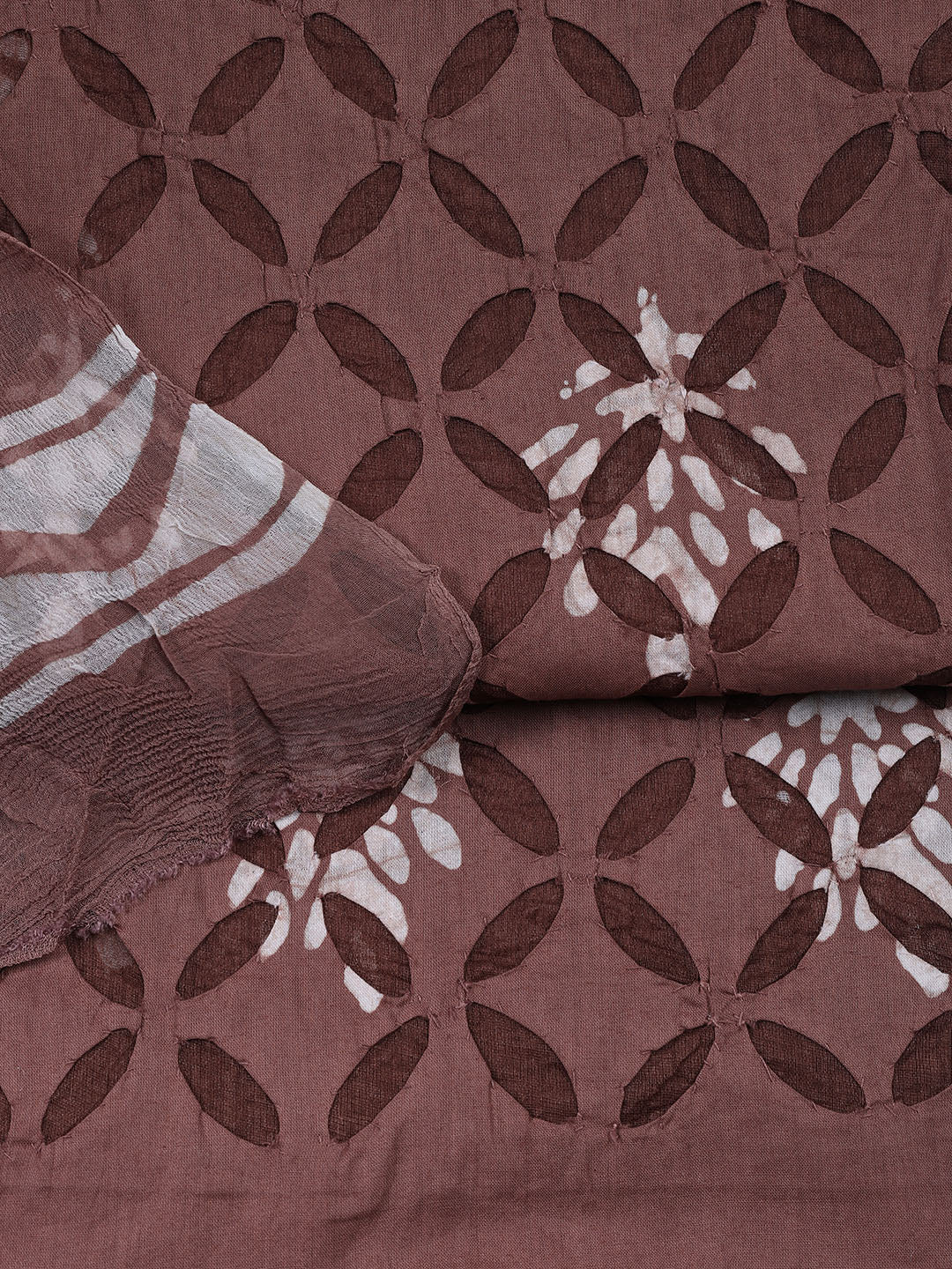 Printed Chanderi Unstitched Suit Piece With Dupatta