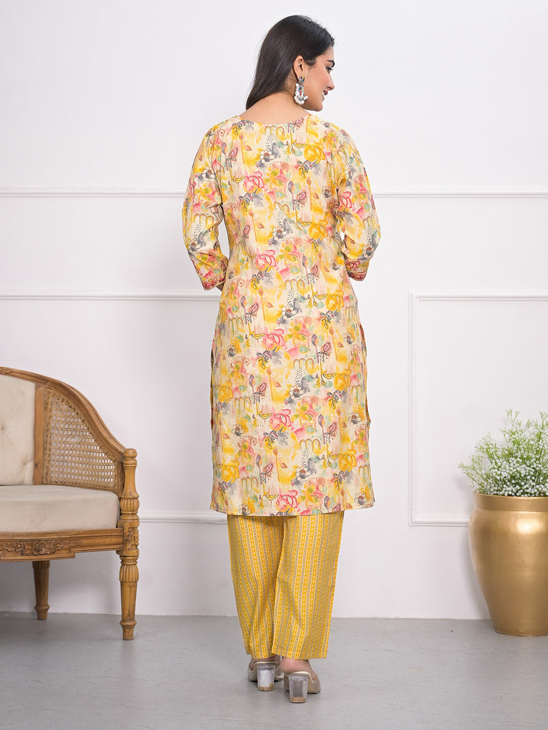 Printed Muslin Kurta With Pants