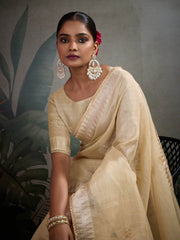 Woven Border Linen Saree