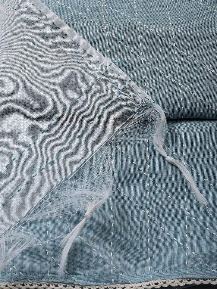Plain Cotton Blend Unstitched Suit Piece With Dupatta
