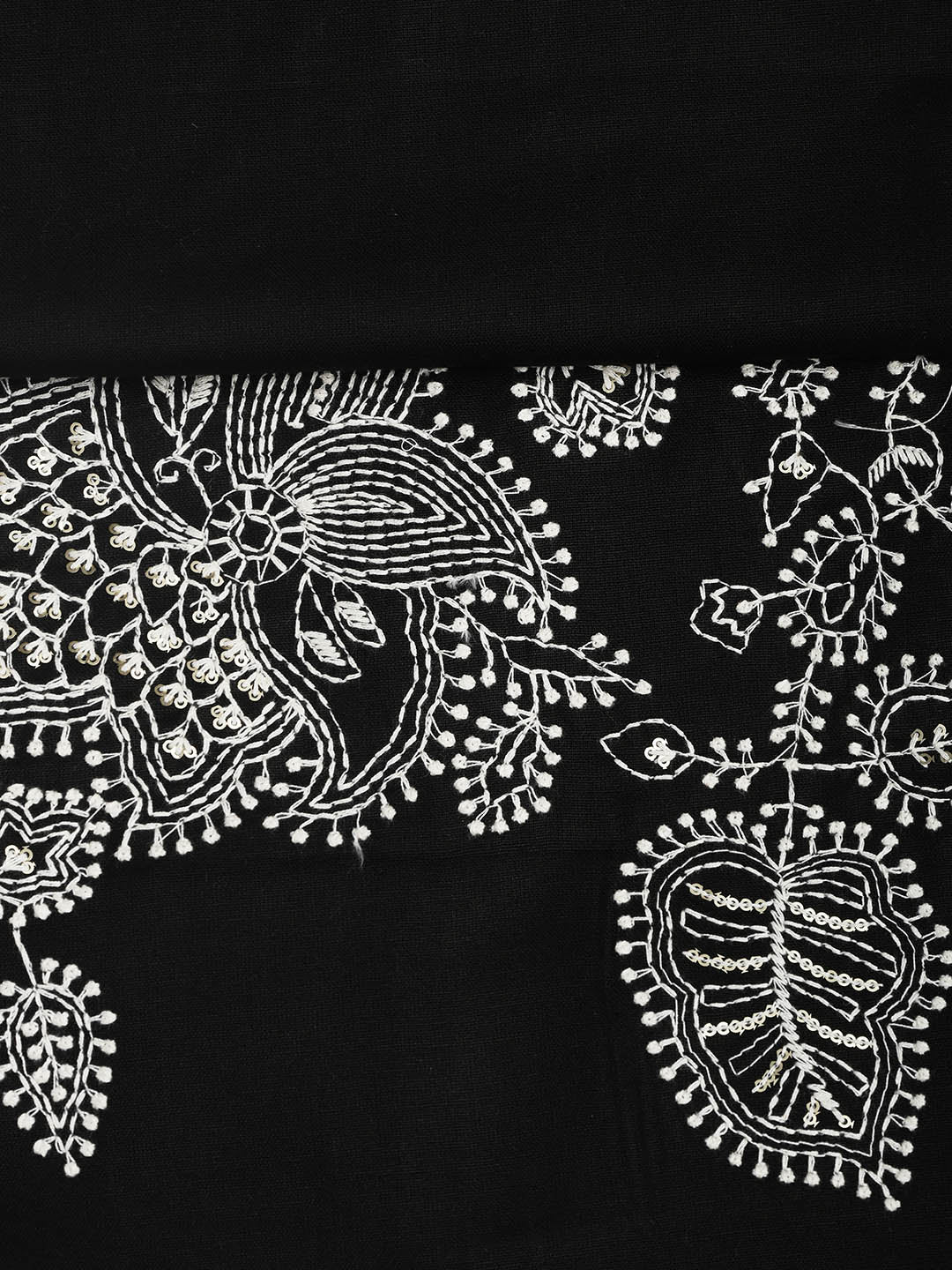 Neck Embroidered Cotton Blend Unstitched Suit With Dupatta