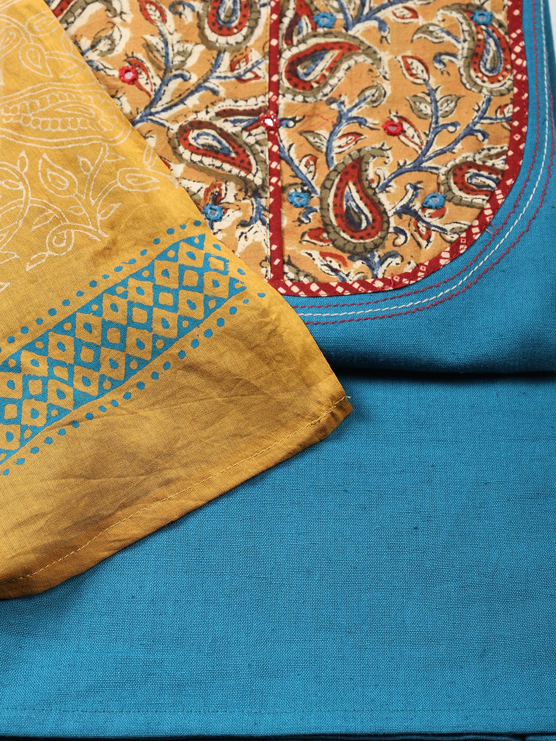Printed Cotton Blend Unstitched Suit Piece With Dupatta