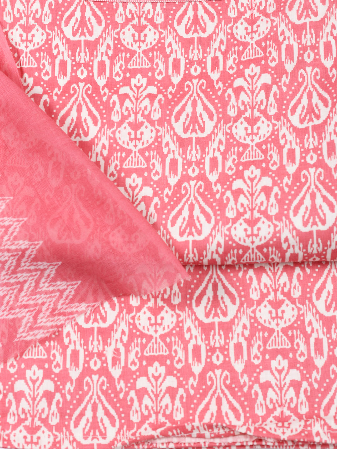 Printed Cotton Blend Unstitched Suit With Dupatta