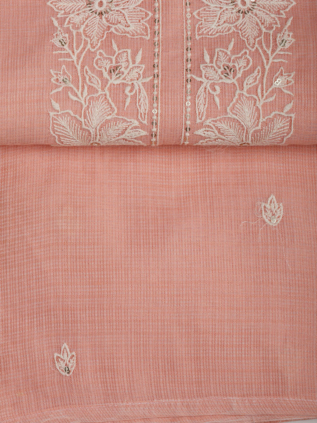 Neck Embroidered Cotton Blend Unstitched Suit With Dupatta
