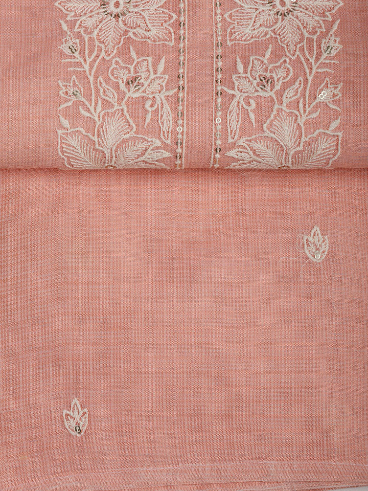 Neck Embroidered Cotton Blend Unstitched Suit With Dupatta