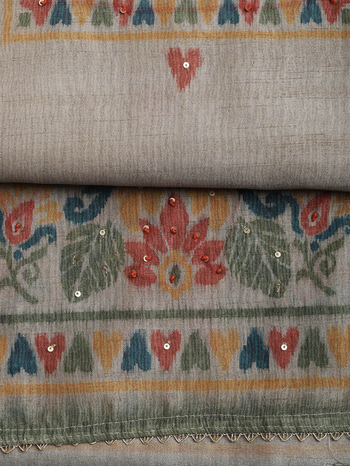 Woven Chanderi Unstitched Suit With Dupatta