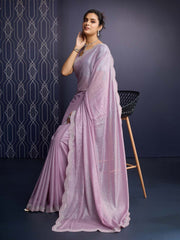 Stone Work Art Crepe Saree