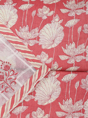 Printed Cotton Blend Unstitched Suit With Dupatta