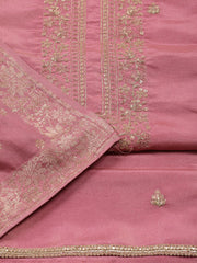 Neck Embroidered Tissue Unstitched Suit With Dupatta