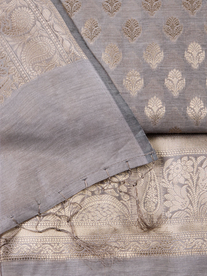 Woven Chanderi Unstitched Suit With Dupatta