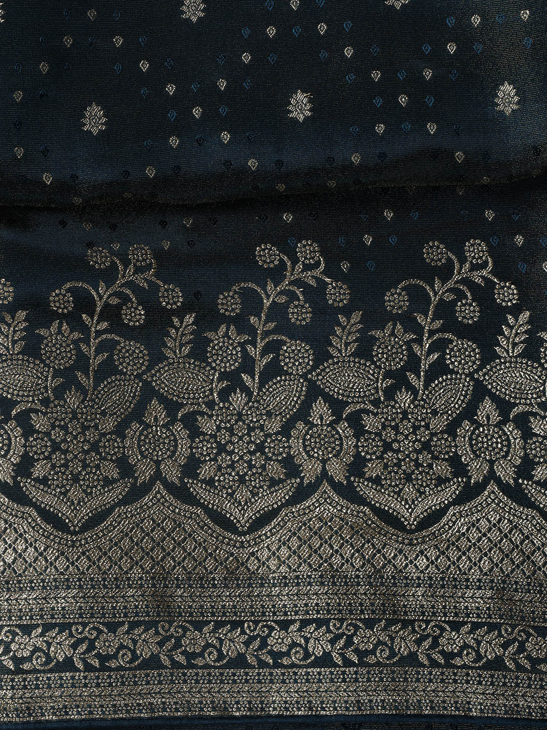 Embroidered Art Silk Unstitched Suit Piece With Dupatta