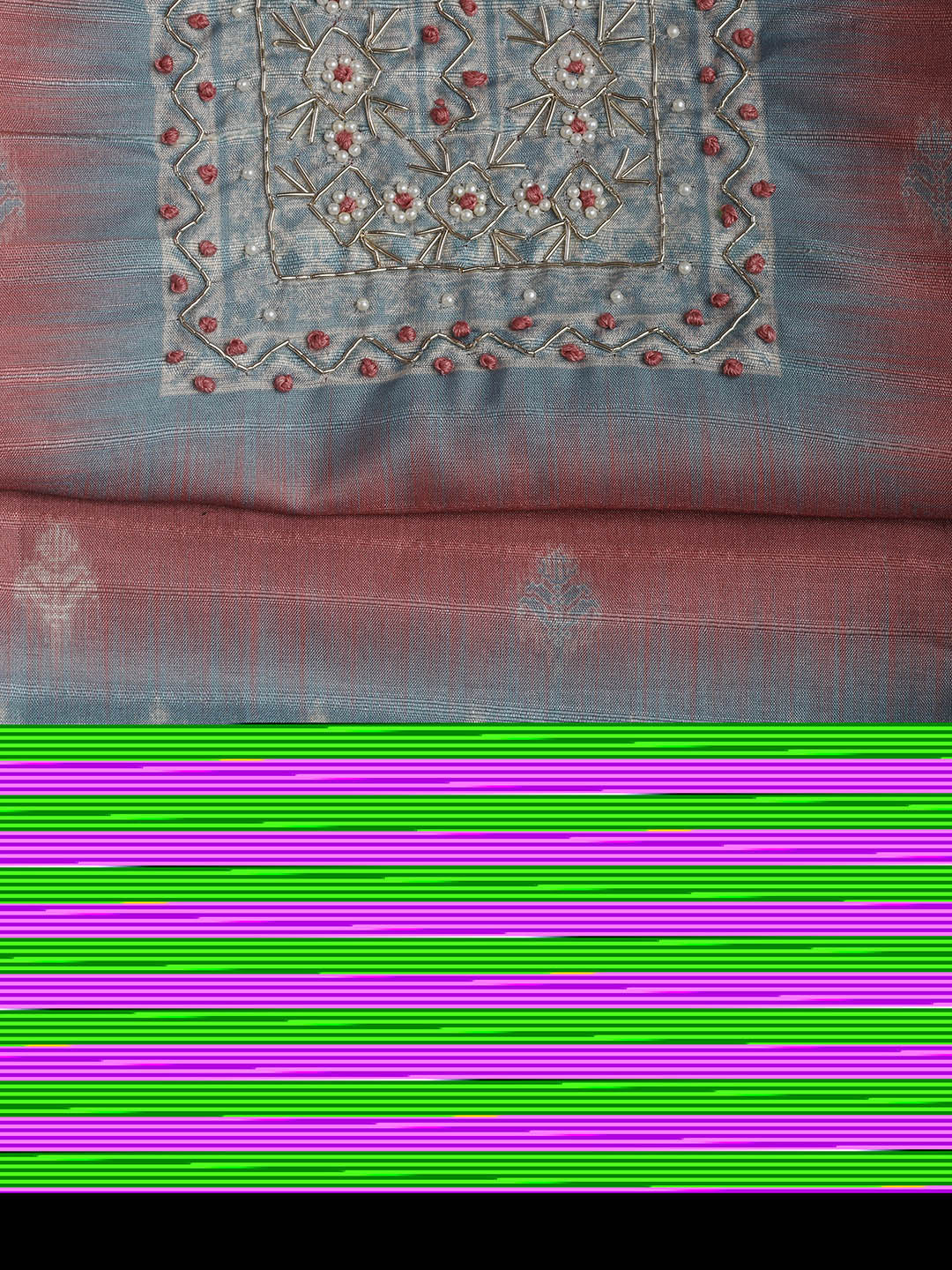 Embroidered Chanderi Unstitched Suit Piece With Dupatta