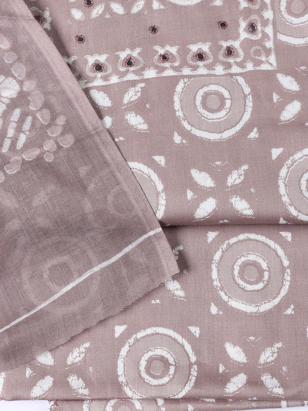 Printed Cotton Blend Unstitched Suit With Dupatta