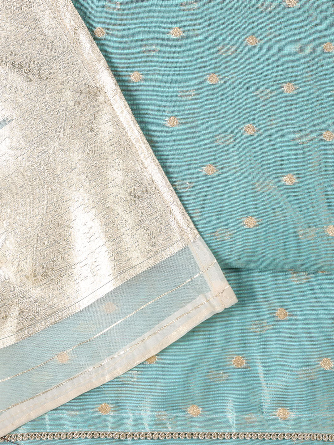 Neck Embroidered Tissue Unstitched Suit Piece With Dupatta