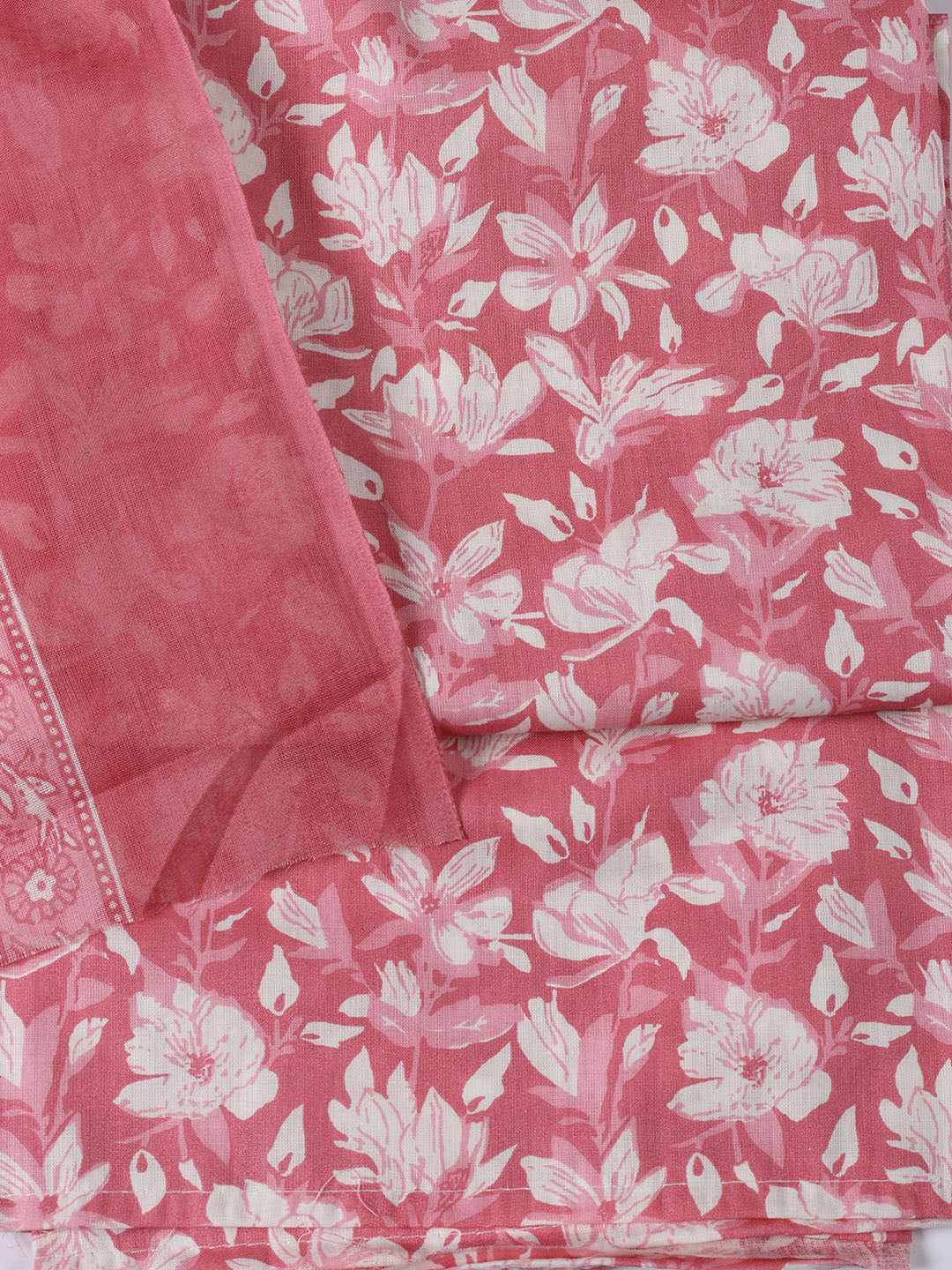 Printed Cotton Blend Unstitched Suit With Dupatta