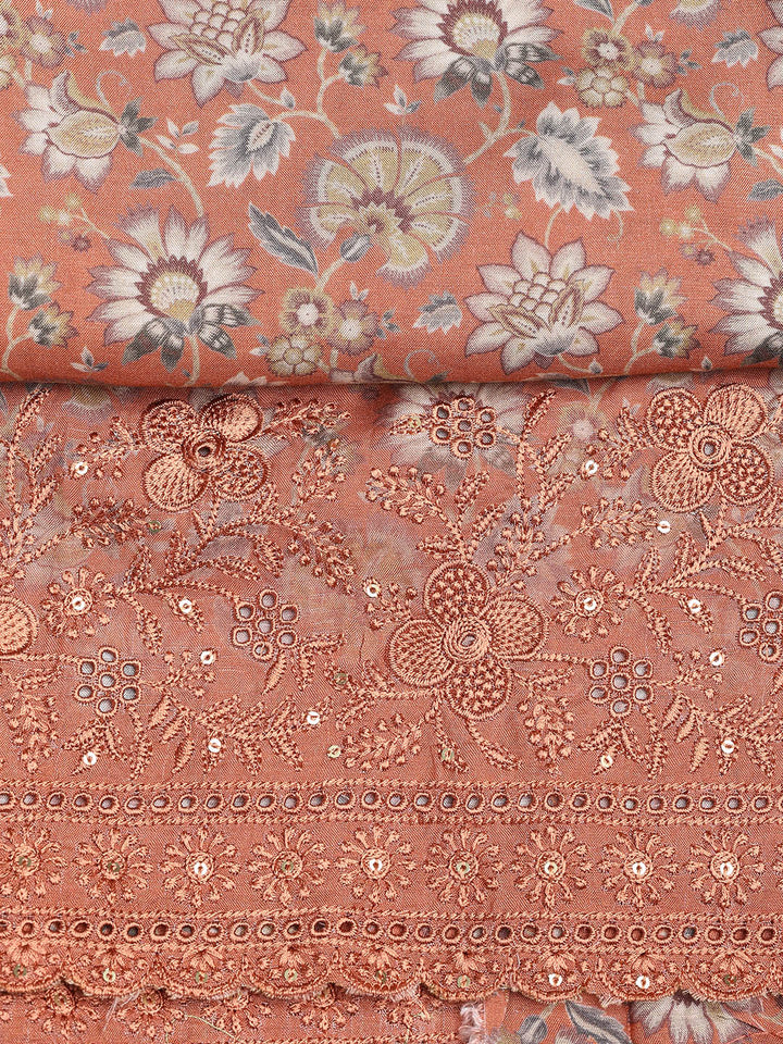 Printed Muslin Unstitched Suit With Dupatta