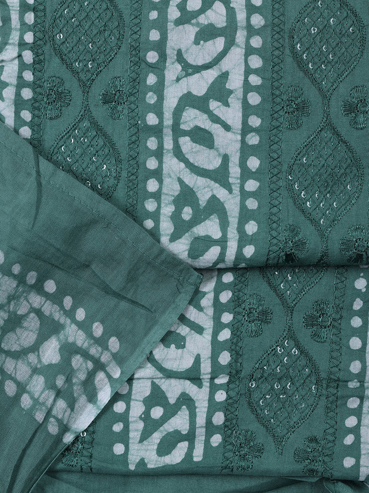 Printed Cotton Blend Unstitched Suit Piece With Dupatta