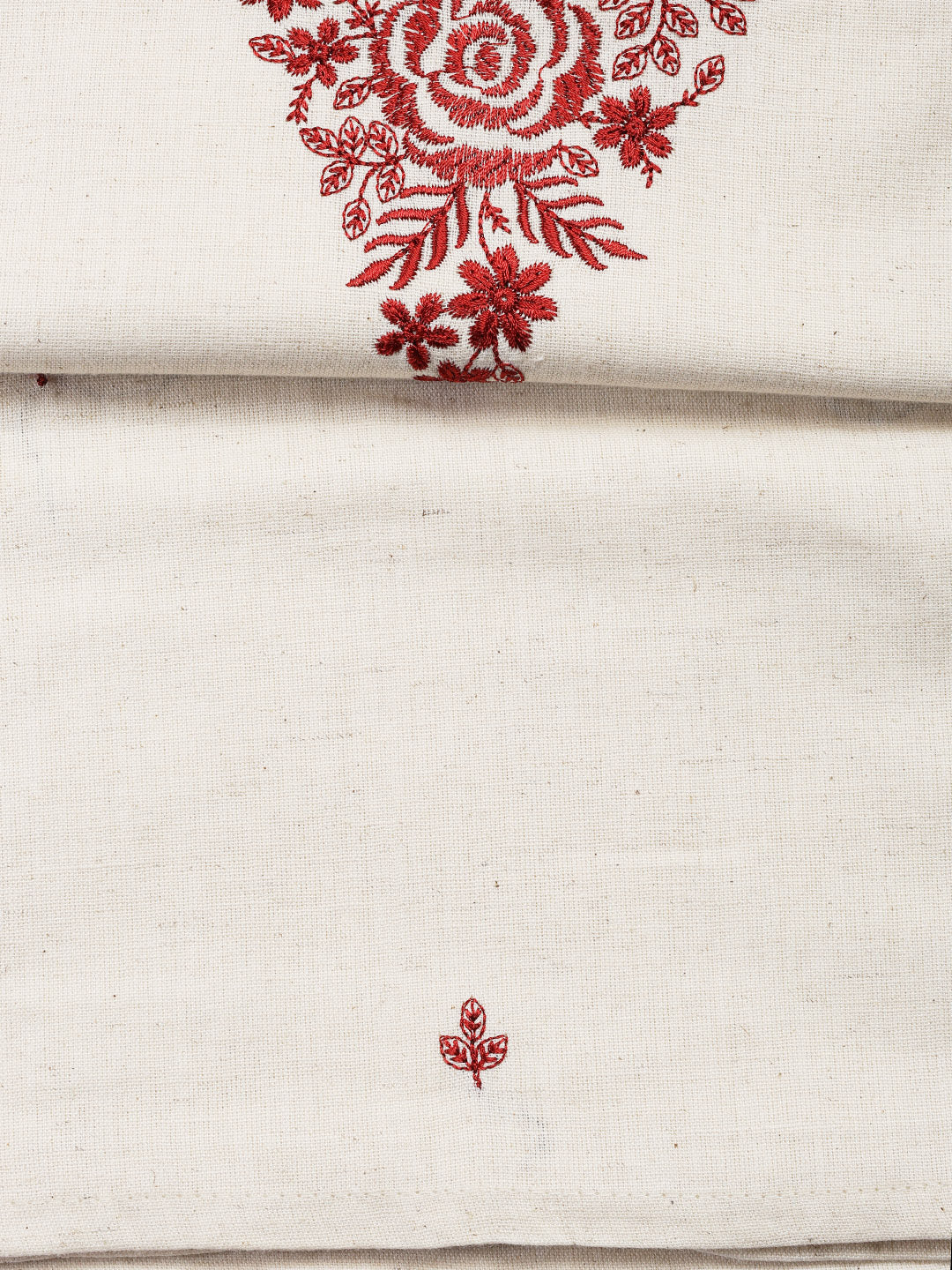Neck Embroidered Cotton Blend Unstitched Suit With Dupatta