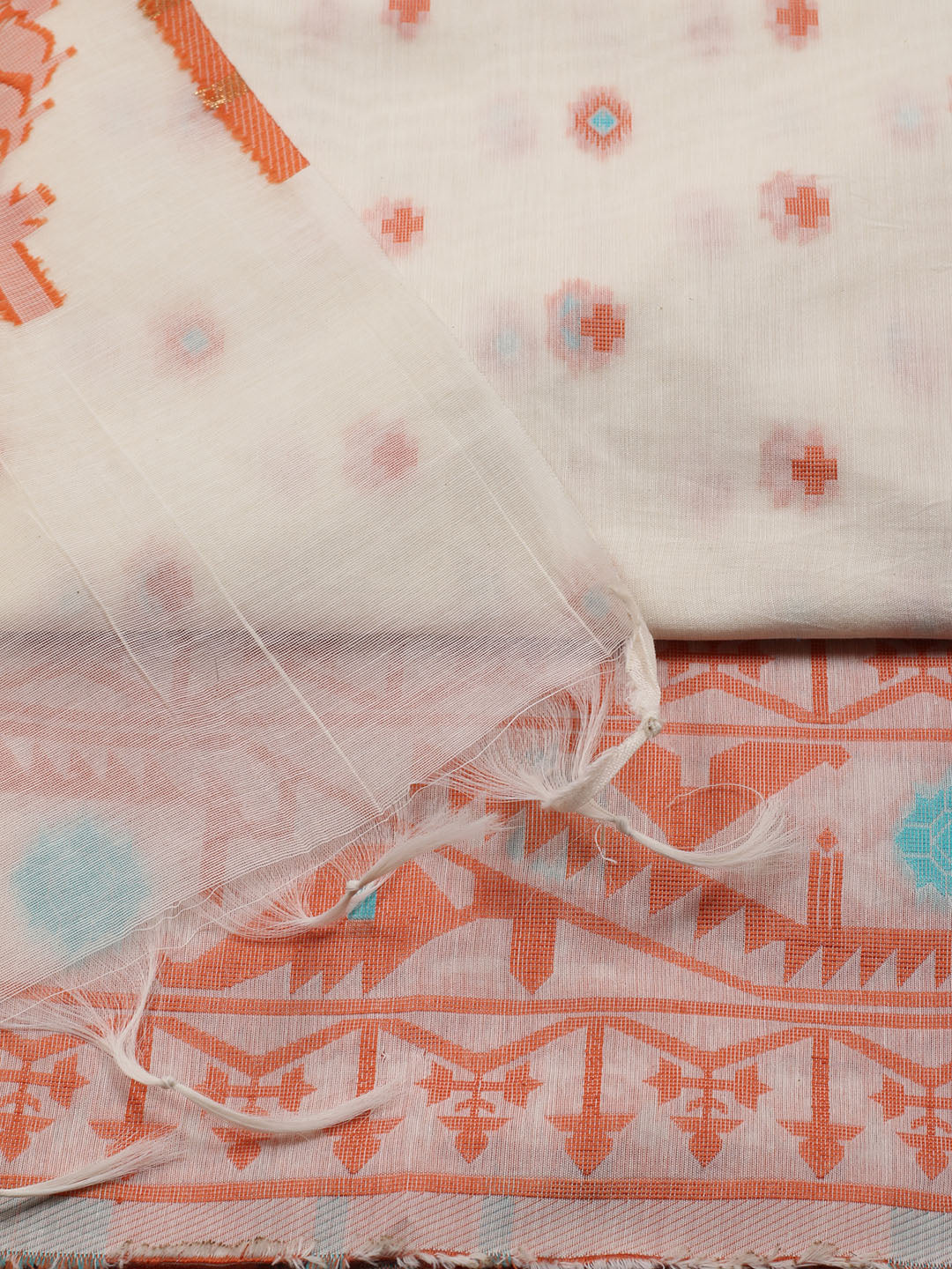 Jamdani Chanderi Unstitched Suit Piece With Dupatta