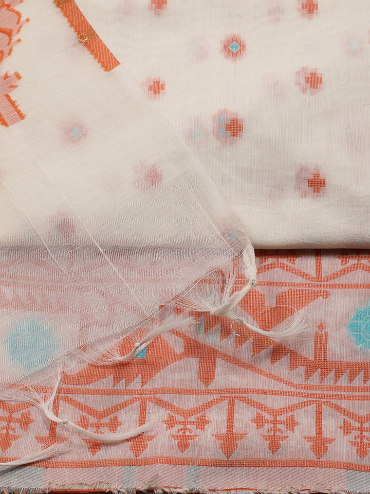 Jamdani Chanderi Unstitched Suit Piece With Dupatta