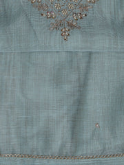 Neck Embroidery Chanderi Unstitched Suit With Dupatta
