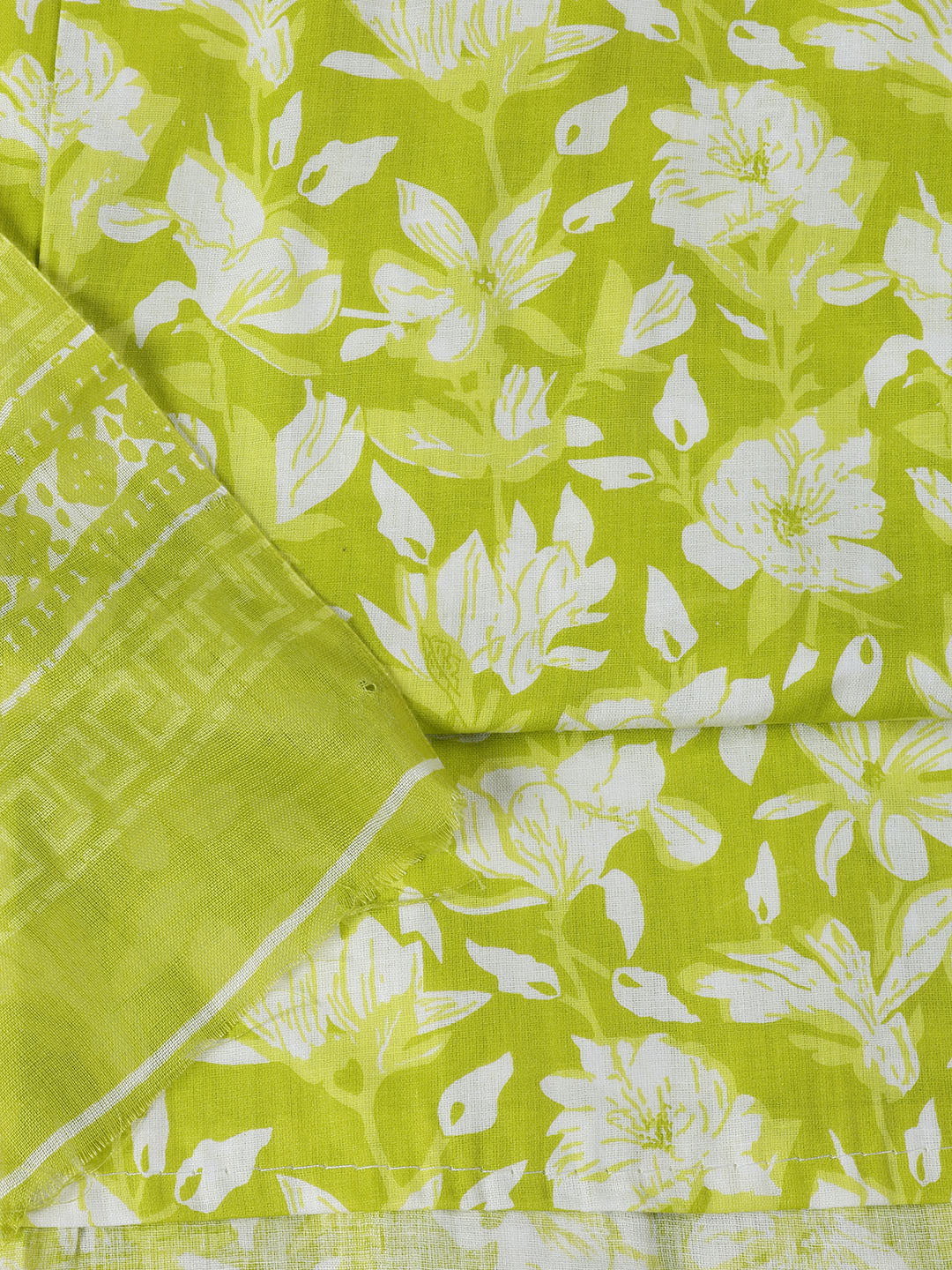 Neck Patti Cotton Blend Unstitched Suit With Dupatta