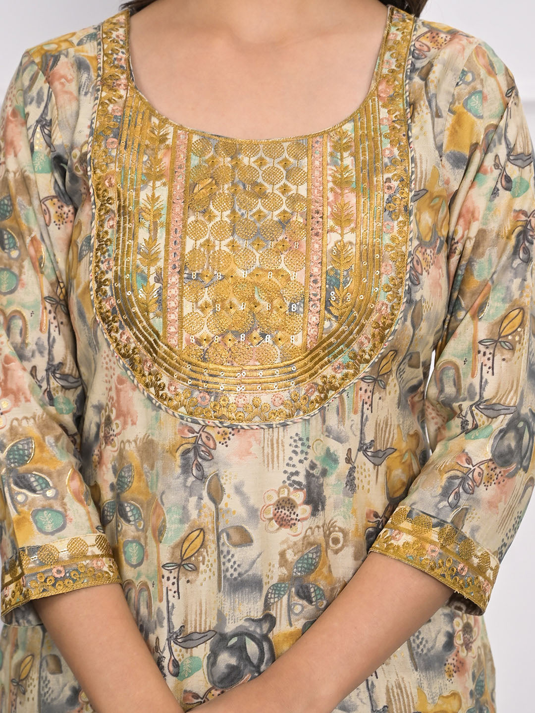 Printed Muslin Kurta With Pants