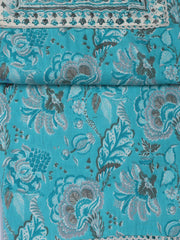 Neck Work Cotton Blend Unstitched Suit With Dupatta
