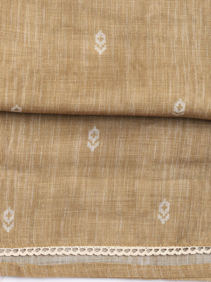 Neck Embroidered Chanderi Unstitched Suit Piece With Dupatta