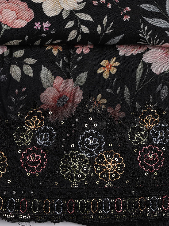 Printed Muslin Unstitched Suit With Dupatta