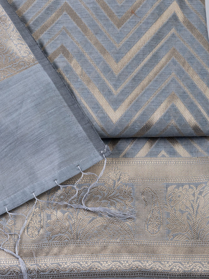 Woven Chanderi Unstitched Suit With Dupatta