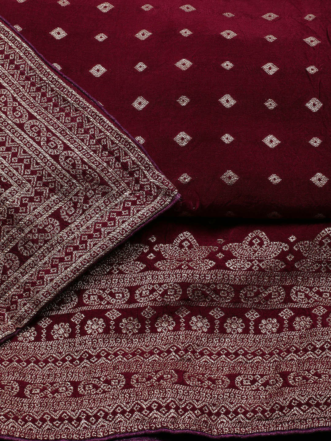 Woven Chanderi Unstitched Suit Piece With Dupatta