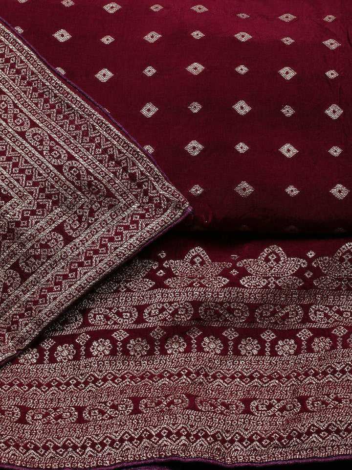 Woven Chanderi Unstitched Suit Piece With Dupatta