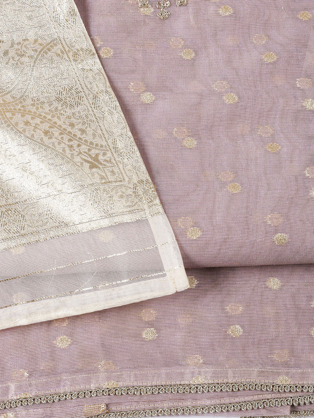 Neck Embroidered Tissue Unstitched Suit Piece With Dupatta