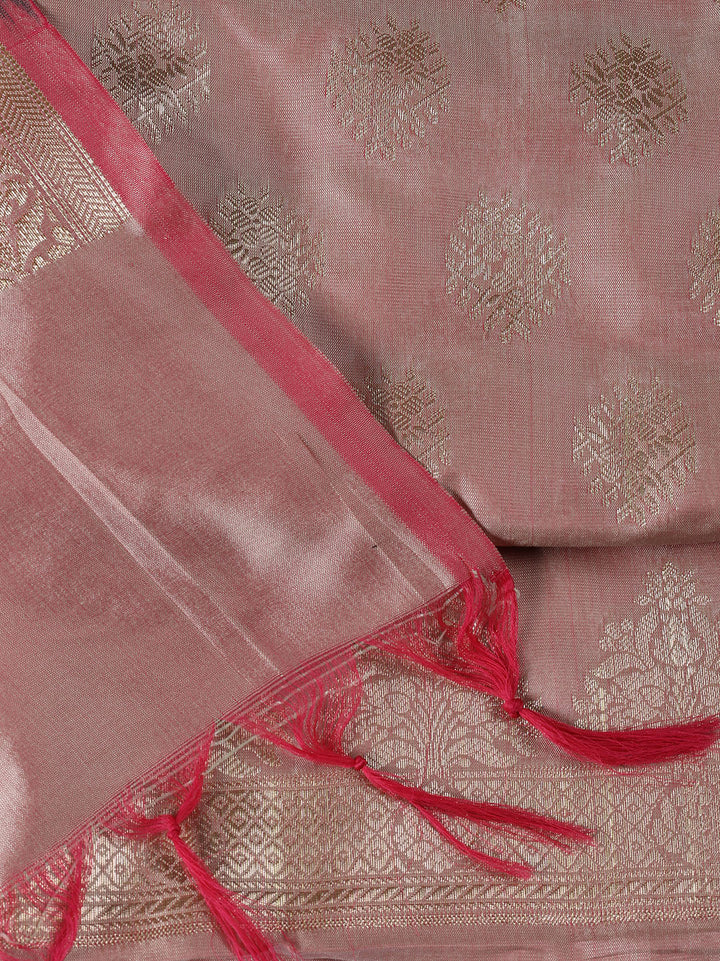 Woven Chanderi Unstitched Suit Piece With Dupatta