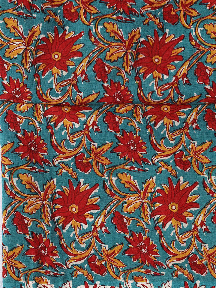 Printed Cotton Blend Unstitched Suit With Dupatta