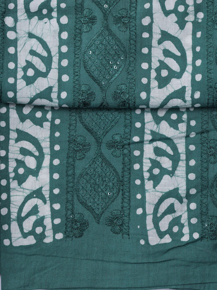 Printed Cotton Blend Unstitched Suit With Dupatta