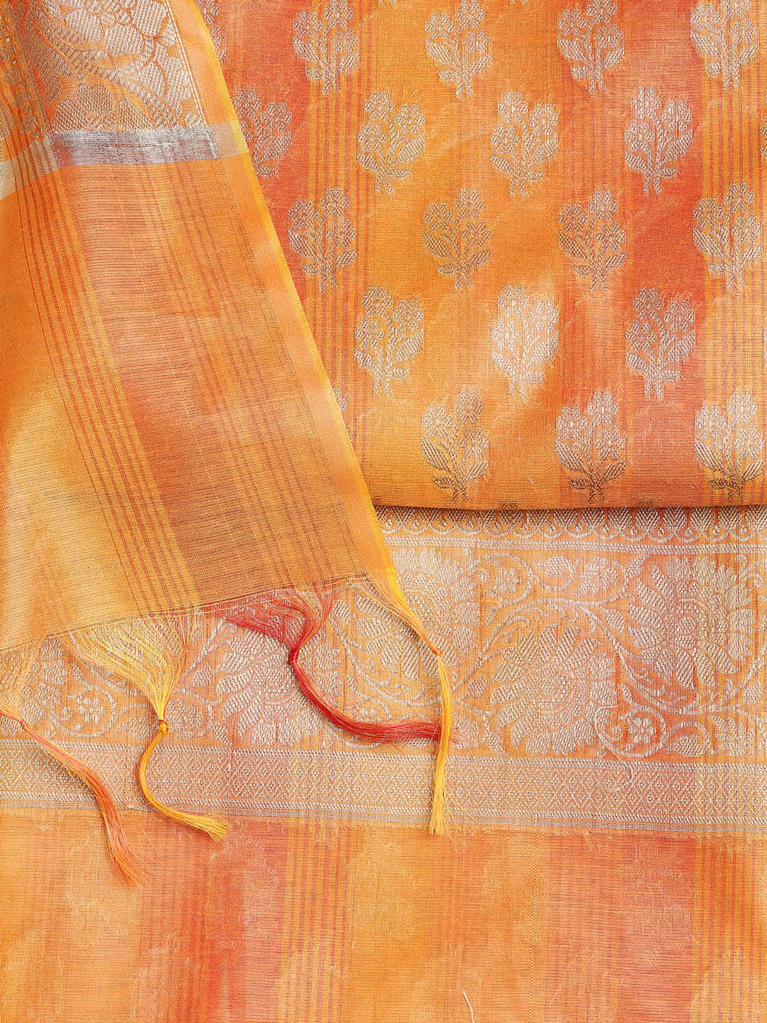 Woven Chanderi Unstitched Suit With Dupatta