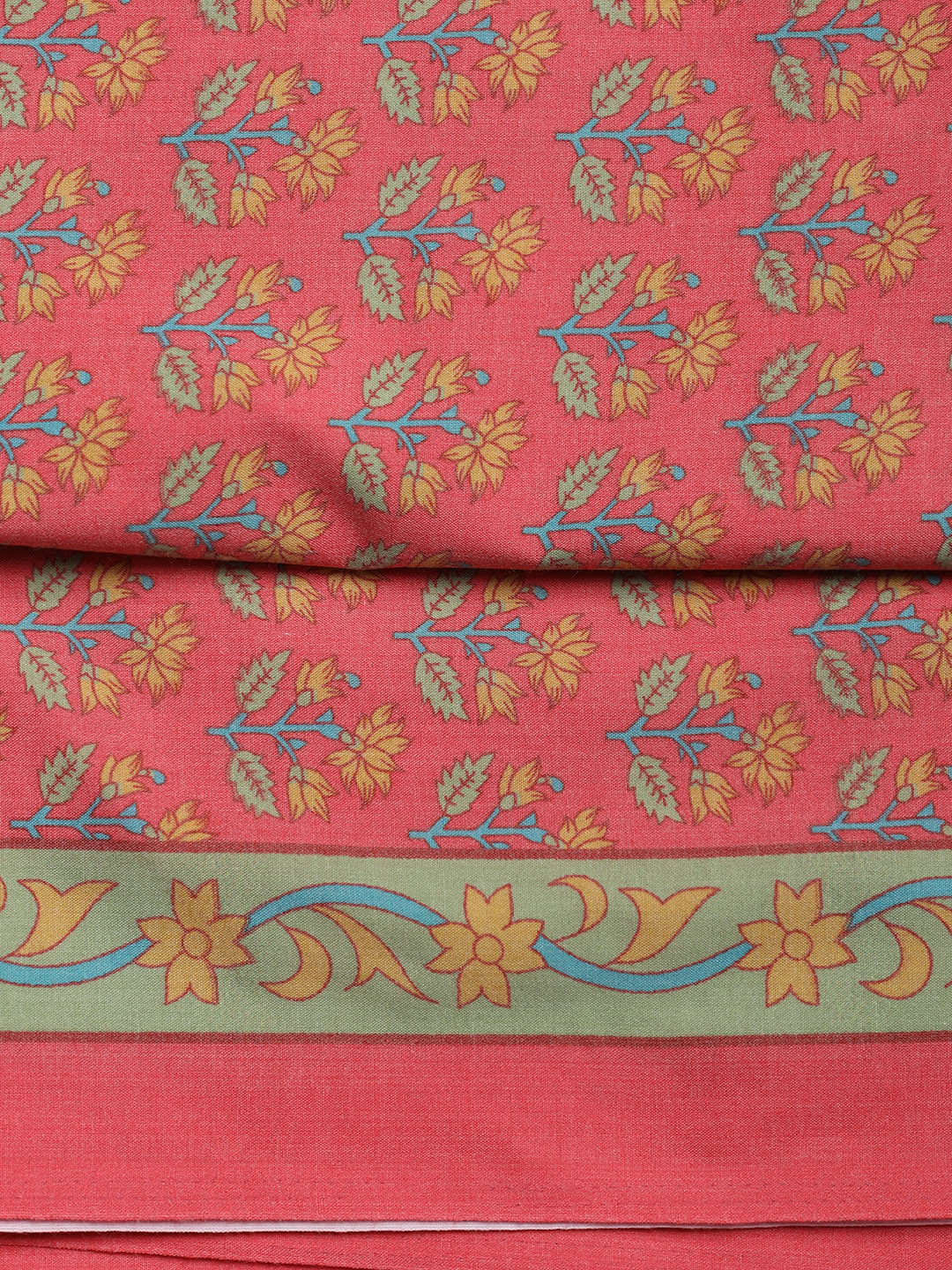 Printed Cotton Blend Unstitched Suit Piece With Dupatta